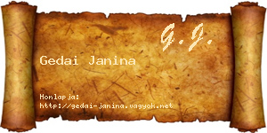 Gedai Janina névjegykártya